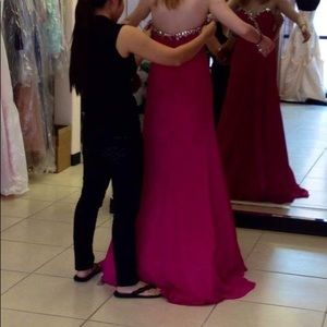 NWTO Hot Pink Cinderella Prom Dress